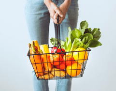 Vegetables and Fruit in the Basket